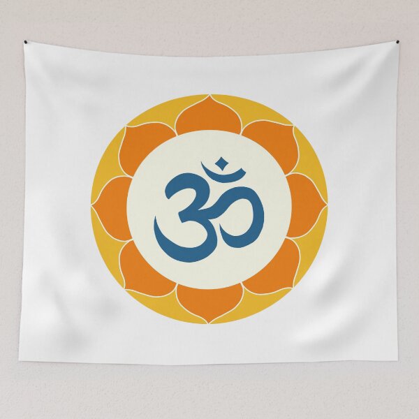 Item preview, Om Symbol - blue and orange mandala designed and sold by liftfrequencies.