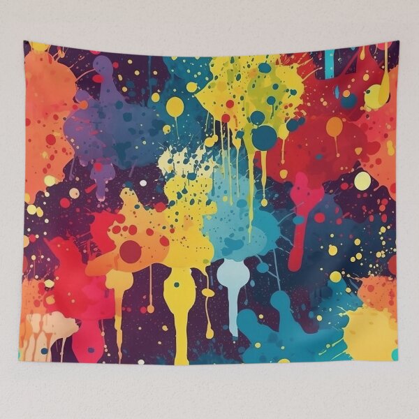 Item preview, Arcade Carpet Party Wallpaper Paint Splatter Rainbow Colors designed and sold by Sarcastic Narwhal.