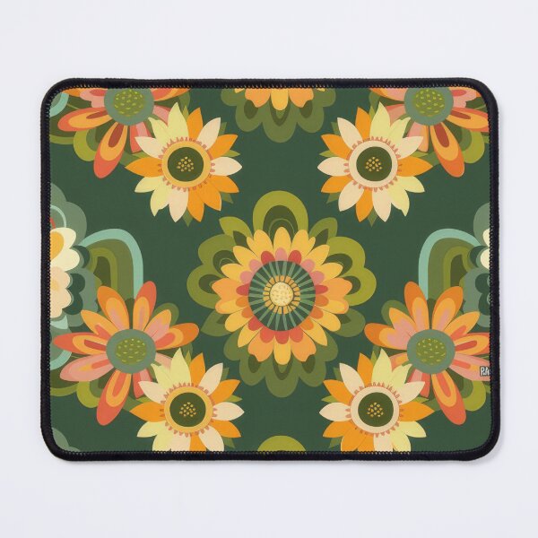 Item preview, Cascading retro flowers pattern designed and sold by PrettyPinkSkies.