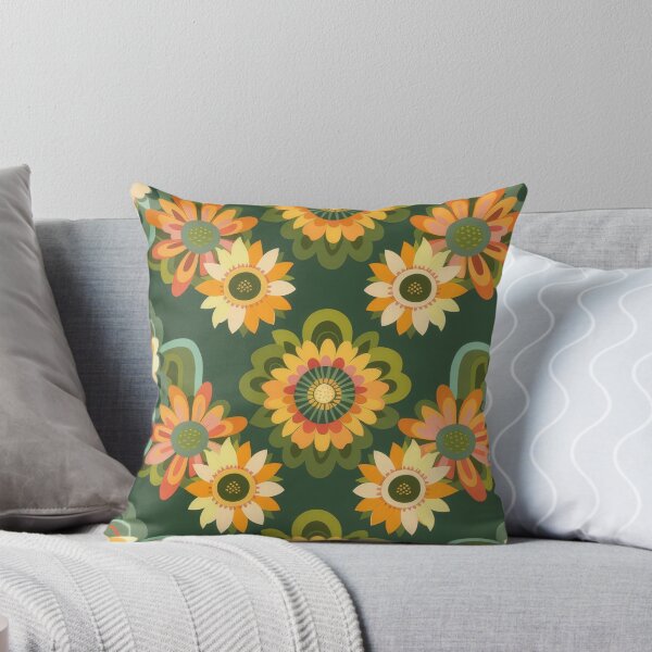 Item preview, Cascading retro flowers pattern designed and sold by PrettyPinkSkies.