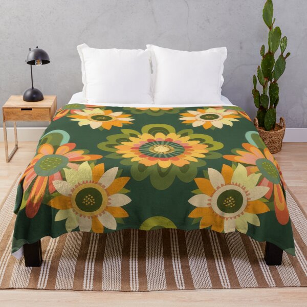 Item preview, Cascading retro flowers pattern designed and sold by PrettyPinkSkies.
