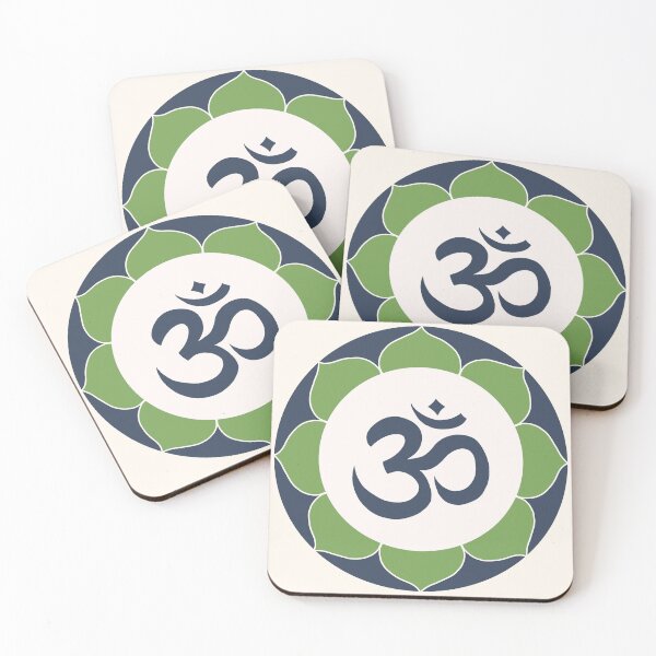 Artikelvorschau, Om-Symbol - blaues und grünes Mandala entworfen und verkauft von liftfrequencies.