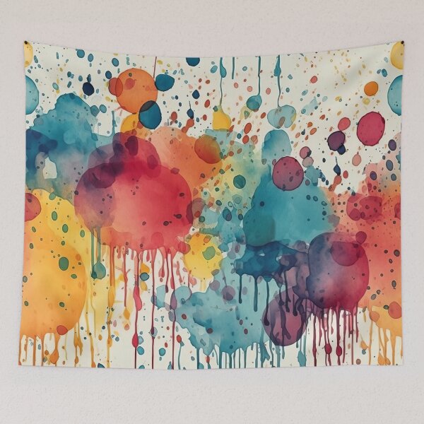 Item preview, Arcade Carpet Party Wallpaper Paint Splatter Rainbow Colors designed and sold by Sarcastic Narwhal.