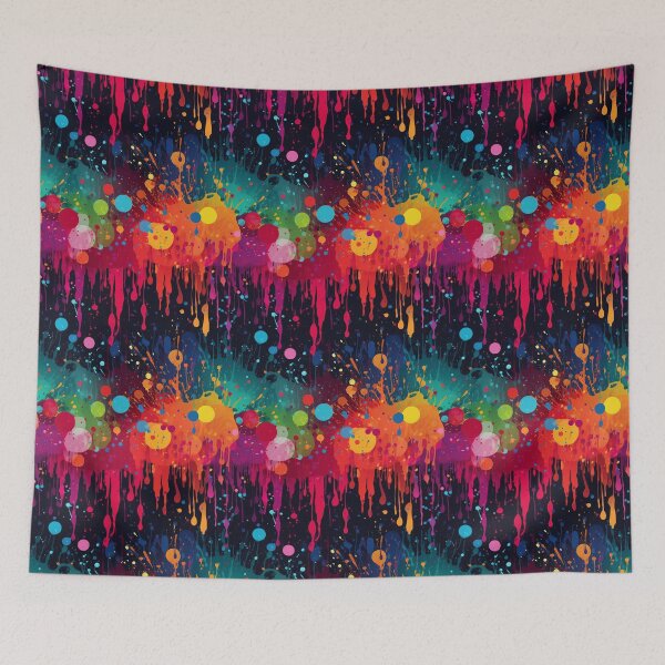 Item preview, Arcade Carpet Party Wallpaper Paint Splatter Rainbow Colors designed and sold by Sarcastic Narwhal.