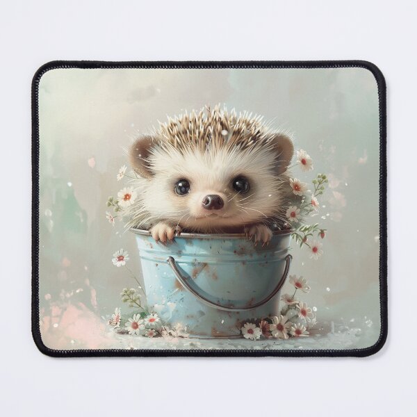 Item preview, Cute Hedgehog in a Spring Bucket designed and sold by DelightfulDazy.