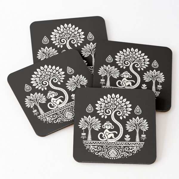 Item preview, Black Madhubani Indian Monkey 2 designed and sold by PictaNova.