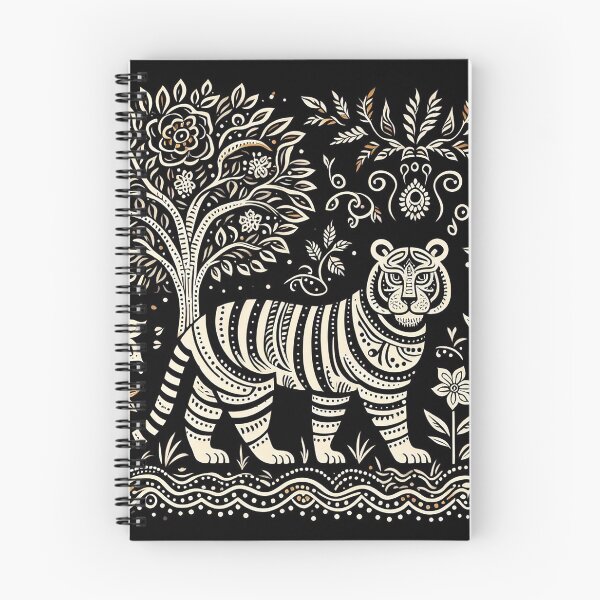 Item preview, Black Madhubani Indian Tiger designed and sold by PictaNova.