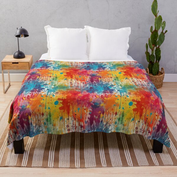 Item preview, Arcade Carpet Party Wallpaper Paint Splatter Rainbow Colors designed and sold by Sarcastic Narwhal.