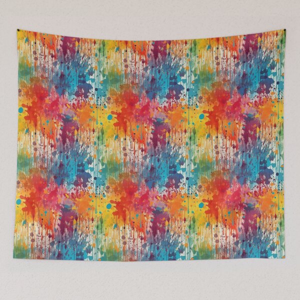 Item preview, Arcade Carpet Party Wallpaper Paint Splatter Rainbow Colors designed and sold by Sarcastic Narwhal.
