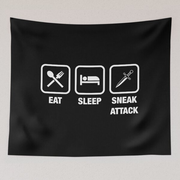 Item preview, Eat Sleep Sneak Attack Rogue Tabletop RPG Gaming designed and sold by pixeptional.