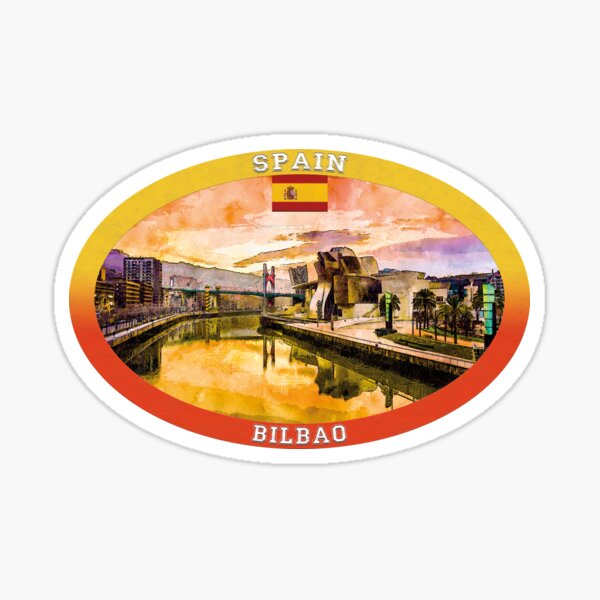 Vista previa del artículo con la obra «Viajes a Bilbao España», diseñado y vendido por Thistle-TShop.