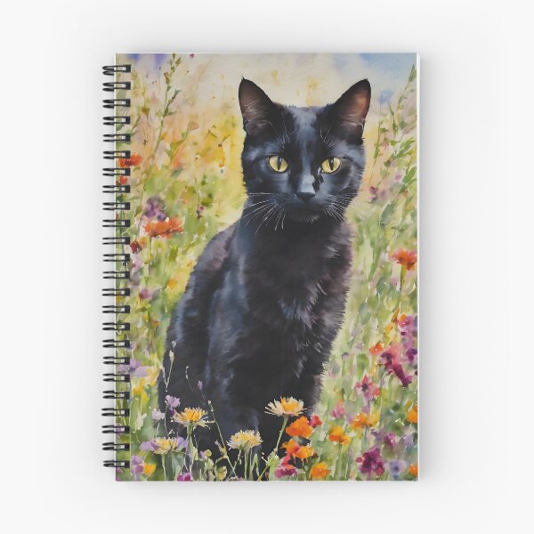 Item preview, Black Cat Amongst the Wildflowers by Lyra the Lavender Witch  designed and sold by Lyra The Lavender Witch.