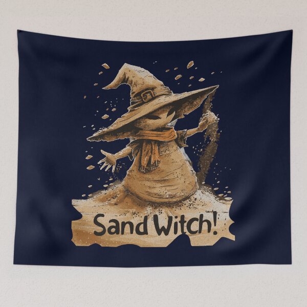 Item preview, Sand Witch Pun T-Shirt, Humorous Witch Tee, Beach Witch Shirt, Funny Witchcraft Sand Pun Top designed and sold by Sir Meow Meow.