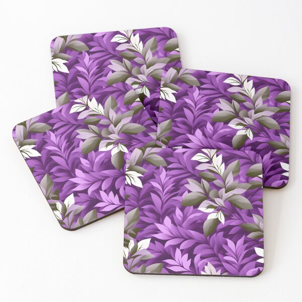 Item preview, Retro Mid Century Modern Botanical Leaves Purple designed and sold by Prints and Lifestyle.