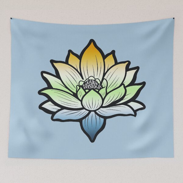 Item preview, Peaceful AroAce Agender Pride Flag Lotus, AroAce Agender Pride Design designed and sold by Travelslightly.