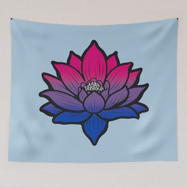 Item preview, Peaceful Bisexual Pride Flag Lotus, Bi Pride Design designed and sold by Travelslightly.