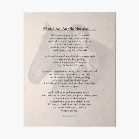 Item preview, When I'm an Old Horsewoman design designed and sold by Ginny Luttrell.