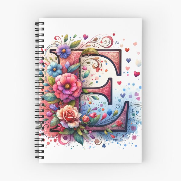 Item preview, The Letter E with Flowers and Hearts designed and sold by PassionforLove.