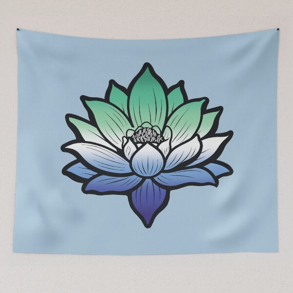 Item preview, Bandera pacífica del orgullo gay de MLM Lotus, diseño del orgullo de MLM designed and sold by Travelslightly.