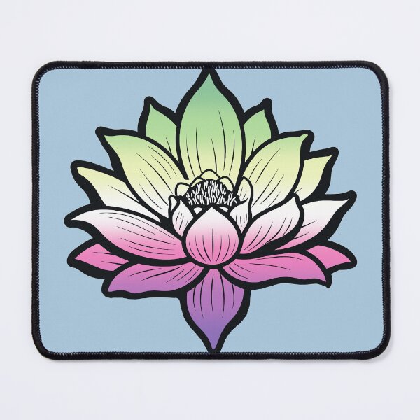 Item preview, Peaceful Genderfae Pride Flag Lotus, Genderdoe Pride Design, fae faer genderfaunet designed and sold by Travelslightly.