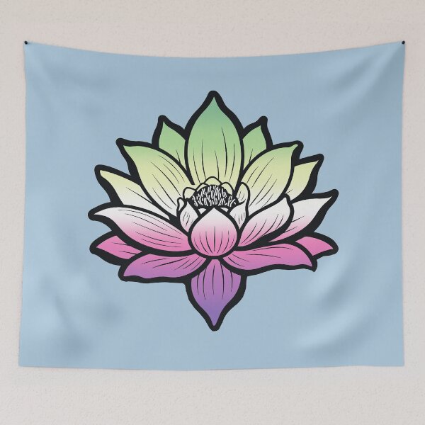 Item preview, Peaceful Genderfae Pride Flag Lotus, Genderdoe Pride Design, fae faer genderfaunet  designed and sold by Travelslightly.