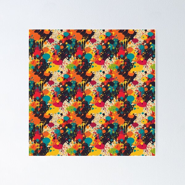 Item preview, Arcade Carpet Party Wallpaper Paint Splatter Rainbow Colors Retro designed and sold by Sarcastic Narwhal.