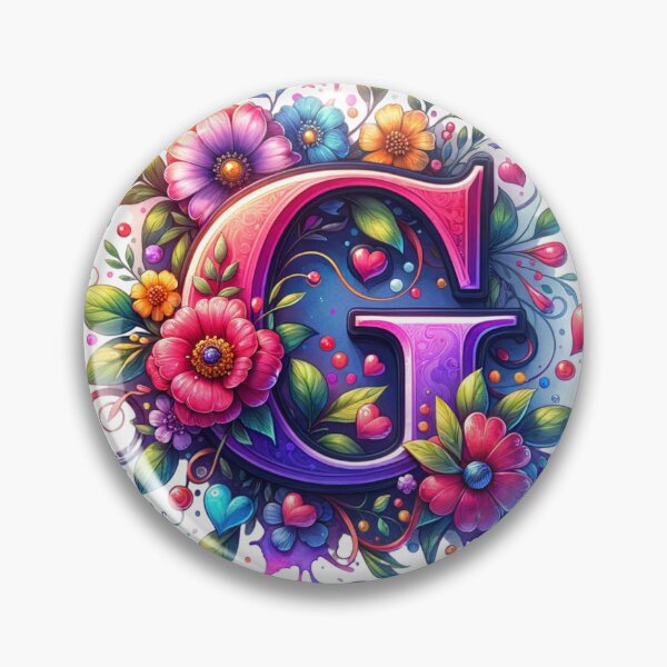 Item preview, The Letter G with Flowers and Hearts designed and sold by PassionforLove.