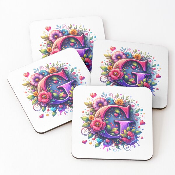 Item preview, The Letter G with Flowers and Hearts designed and sold by PassionforLove.