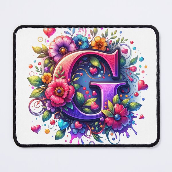 Item preview, The Letter G with Flowers and Hearts designed and sold by PassionforLove.