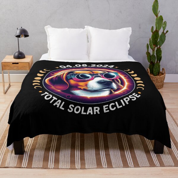Item preview, Funny Beagle Dog In TotalSolar Eclipse, wearing eclipse glasses designed and sold by ArtByKatti.
