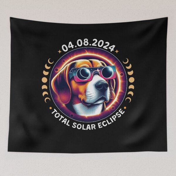 Item preview, Funny Beagle Dog  In TotalSolar Eclipse, wearing eclipse glasses designed and sold by ArtByKatti.