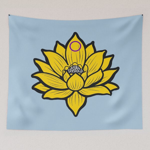 Item preview, Peaceful Intersex Pride Flag Lotus, Intersex Pride Design designed and sold by Travelslightly.