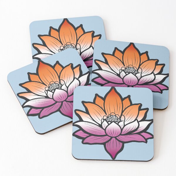 Item preview, Peaceful Lesbian Pride Flag Lotus, Lesbian Pride Design designed and sold by Travelslightly.