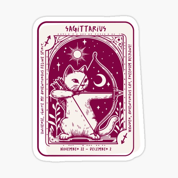Item preview, Sagittarius Cat. Horoscope and astrology. designed and sold by caracoldepapel.