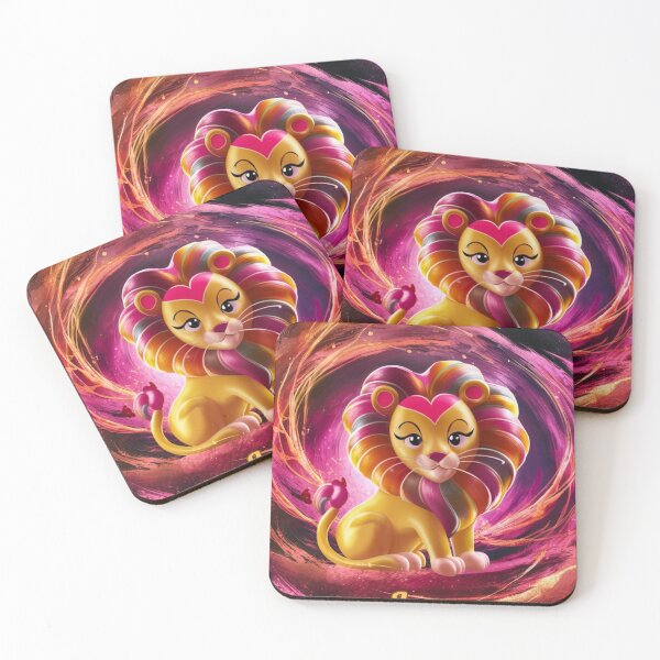 Item preview, Leo Zodiac, cute lion, heart shape designed and sold by ZodiacWonders.