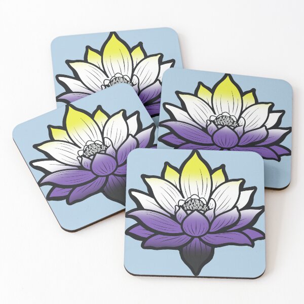 Item preview, Peaceful Nonbinary Pride Flag Lotus, Enby Pride Design designed and sold by Travelslightly.