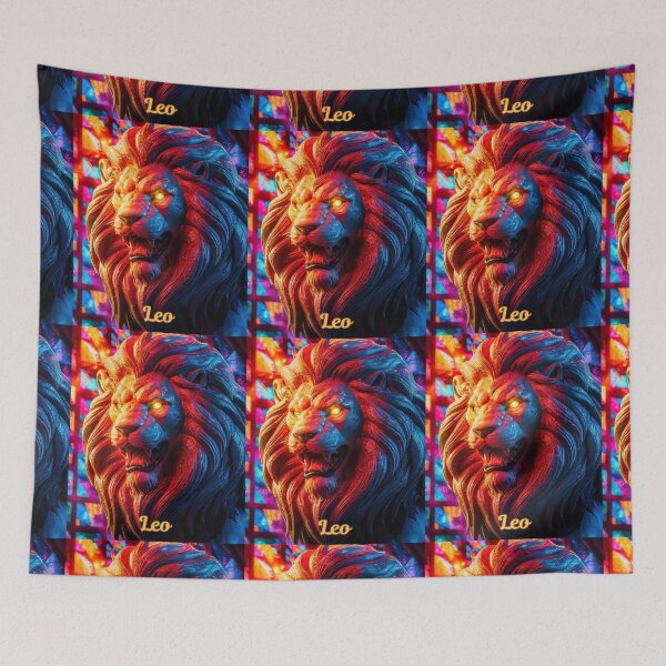 Item preview, Leo Zodiac, stained glass designed and sold by ZodiacWonders.