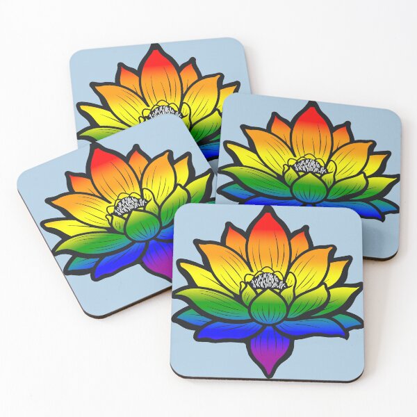 Item preview, Peaceful LGBTQIA+ Pride Flag Lotus, Rainbow Pride Design designed and sold by Travelslightly.