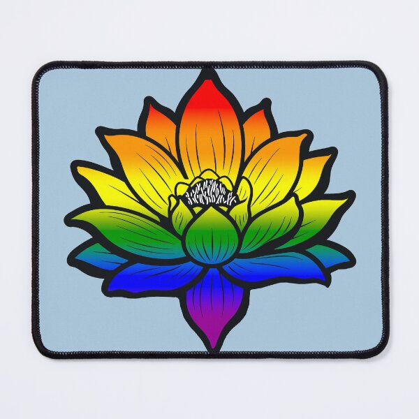 Item preview, Peaceful LGBTQIA+ Pride Flag Lotus, Rainbow Pride Design designed and sold by Travelslightly.