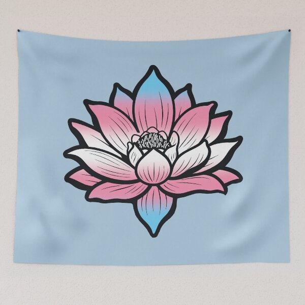 Item preview, Peaceful Transgender Pride Flag Lotus, Trans Pride Design designed and sold by Travelslightly.