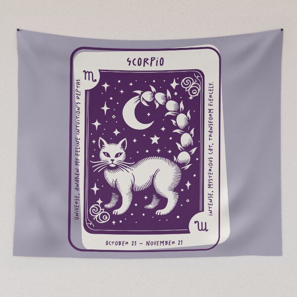 Artikelvorschau, Skorpion-Katze. Horoskop und Astrologie. entworfen und verkauft von caracoldepapel.