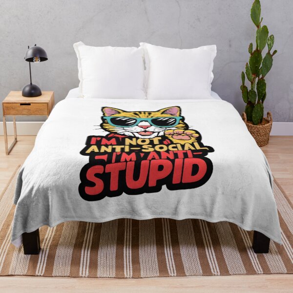 Item preview, Anti-Social, Anti-Stupid Cat designed and sold by IlikeStyle.