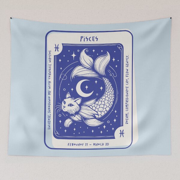 Artikelvorschau, Fische-Katze. Horoskop und Astrologie. entworfen und verkauft von caracoldepapel.