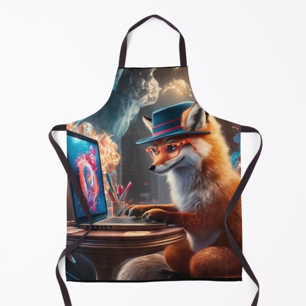 Item preview, Fox Portrait. fox laptop, cinematic fox designed and sold by FoxVibes.