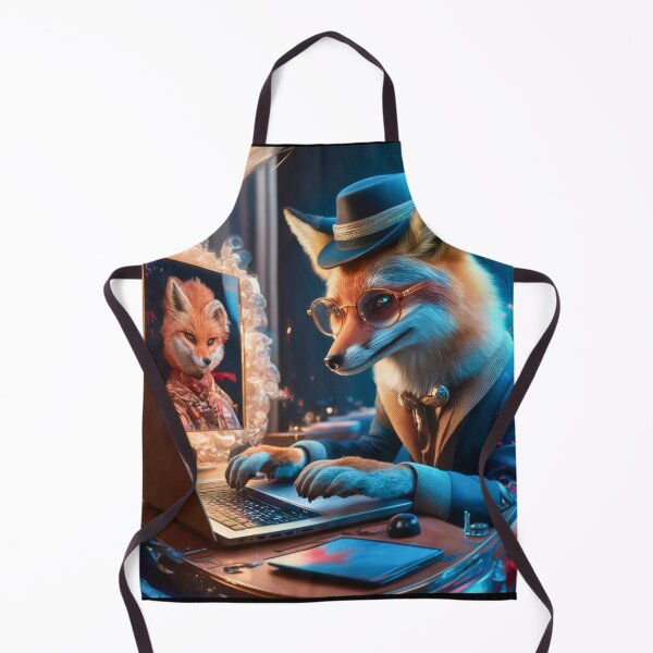 Item preview, Fox Portrait. fox laptop, cinematic fox designed and sold by FoxVibes.