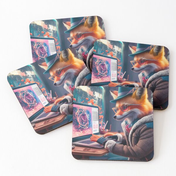 Item preview, Fox Portrait. fox laptop, cinematic fox designed and sold by FoxVibes.