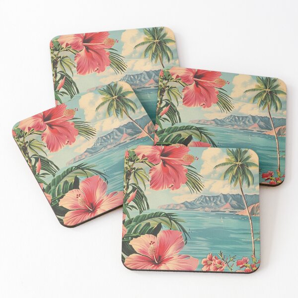 Item preview, Vintage Hawaiian Flowers Ocean Beach Aesthetic designed and sold by LVTFCOarts.