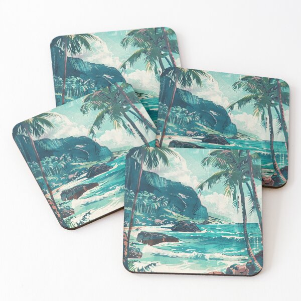 Item preview, Vintage Hawaii Island Coastal Beach Waves Graphic Art designed and sold by LVTFCOarts.