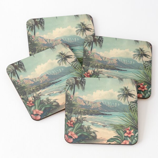 Item preview, Tropical Kauai Hawaii Beach Flowers Travel Art designed and sold by LVTFCOarts.