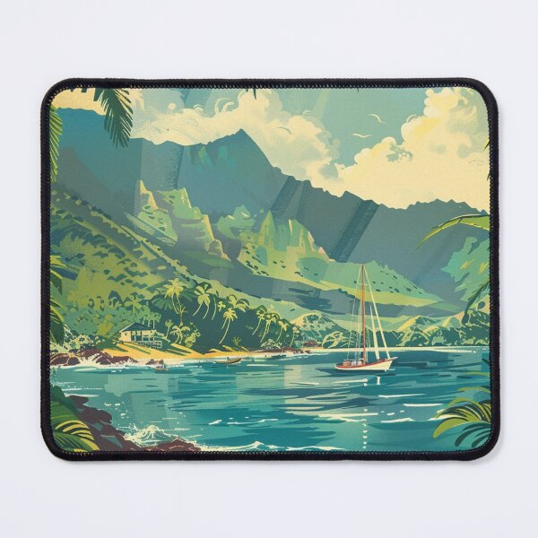Item preview, Vintage Hawaii Beach Sailboat Ocean Theme Art designed and sold by LVTFCOarts.